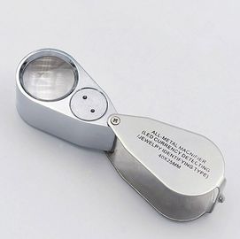 NO. 9890 Mini Metal 40X 25mm LED Magnificador Lupa de vidrio de aumento proveedor