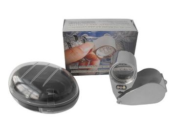 NO. 9890 Mini Metal 40X 25mm LED Magnificador Lupa de vidrio de aumento proveedor