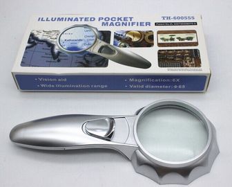 6 Lupa de bolsillo de vidrio iluminado con LED proveedor