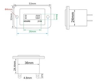4.5-90V DC/86-230V AC Rectángulo LCD Horómetro proveedor