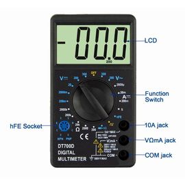 DT700D ((CE) Doble fusibles 50Hz salida de onda cuadrada pantalla LCD grande multimetro digital para principiantes proveedor