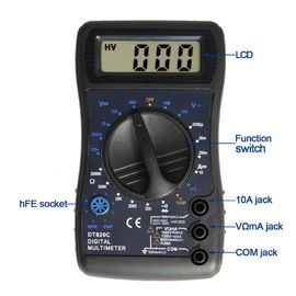 DT820C Multiméter digital pequeño con función de prueba de temperatura para principiantes proveedor