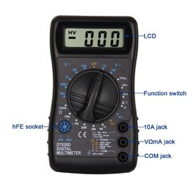 DT820D 50Hz salida de onda cuadrada pequeño multimetro digital con diseño ergonómico para principiantes proveedor
