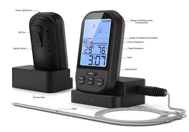 Termómetro de carne digital inalámbrico - Termómetro de cocina de cocina de barbacoa remota para horno Grill Fumador con temporizador proveedor