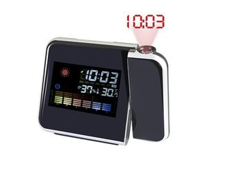 Reloj LCD digital Reloj de alarma Reloj de alarma Temperatura y humedad Medidor Pantalla de color LED luz de fondo Reloj de escritorio Proyector proveedor