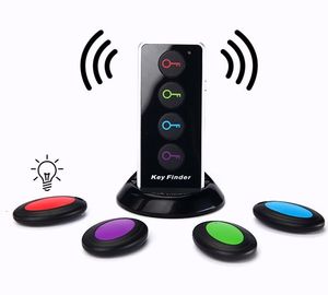 Buscador de llaves inalámbrico Localizador de llaves remoto 4 receptores 1 Estación de embarque Sistemas de alarma Seguridad para el hogar con linterna LED proveedor