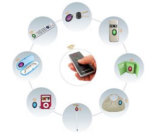 Buscador de llaves inalámbrico Localizador de llaves remoto 4 receptores 1 Estación de embarque Sistemas de alarma Seguridad para el hogar con linterna LED proveedor