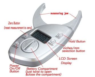 Calibrador de grasa corporal LCD digital de 50 mm Analisador de medición de espesor de pulgada del pliegue de la piel proveedor