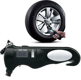 Medidor de presión digital de neumáticos multifuncional de 2-150 PSI con martillo de seguridad de escape y linterna LED proveedor
