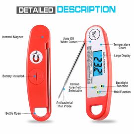 DTH-128 Termómetro de carne de lectura súper rápida y instantánea-Termómetro de carne digital impermeable con luz de fondo y calibración proveedor