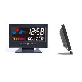 Pantalla LED multicolor Multicolor Pantalla de estación meteorológica digital Reloj para dormitorio en el hogar con luz de fondo proveedor