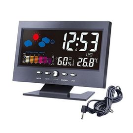 Pantalla LED multicolor Multicolor Pantalla de estación meteorológica digital Reloj para dormitorio en el hogar con luz de fondo proveedor