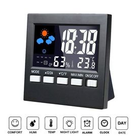Display de tiempo de 12/24 horas en interiores Reloj de tiempo LCD digital con luz de fondo proveedor