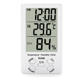 TA308 Medidor de temperatura y humedad LCD digital con termómetro doméstico de reloj proveedor