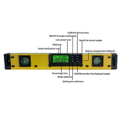 DL400 18 pulgadas Nivel eléctrico IP54 Polvo y impermeable Magnetos fuertes Nivel de espíritu con 2 burbujas proveedor