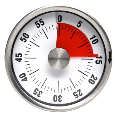 JG-060 temporizador mecánico magnético de acero inoxidable temporizador mecánico de cocina con imán cuenta atrás reloj de cocina alarma temporizador proveedor