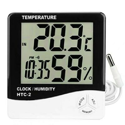 HTC-2 LCD termómetro digital higrómetro estación meteorológica inalámbrica comprobador de temperatura y humedad de interior al aire libre reloj de sonda proveedor