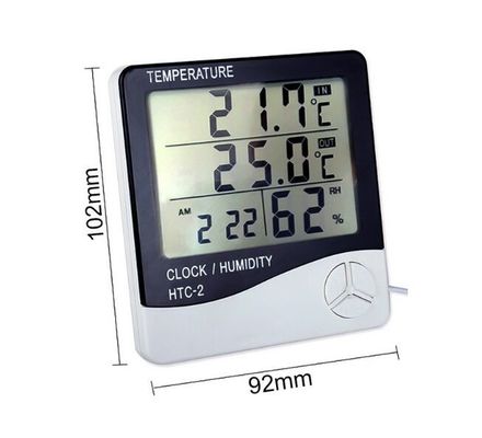 HTC-2 LCD termómetro digital higrómetro estación meteorológica inalámbrica comprobador de temperatura y humedad de interior al aire libre reloj de sonda proveedor