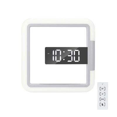 TS-S28 RGB LED Reloj de pared digital cuadrado termómetro hueco Diseño moderno Reloj de alarma colorido para decoración del hogar proveedor