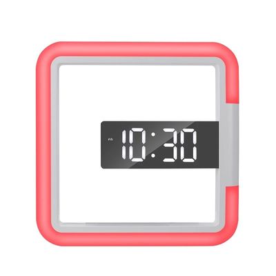 TS-S28 RGB LED Reloj de pared digital cuadrado termómetro hueco Diseño moderno Reloj de alarma colorido para decoración del hogar proveedor