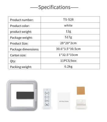 TS-S28 RGB LED Reloj de pared digital cuadrado termómetro hueco Diseño moderno Reloj de alarma colorido para decoración del hogar proveedor