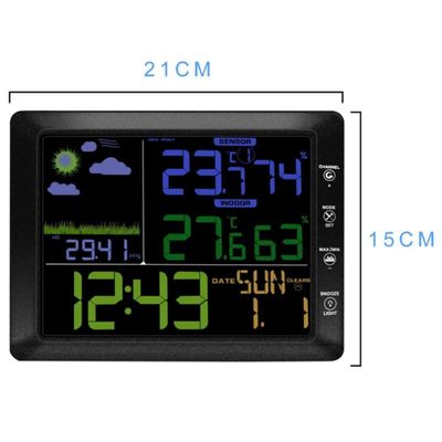 TS-8210 Pantalla de color inalámbrica Estación meteorológica Reloj de temperatura interior exterior, medidor de humedad Previsión de control de sonido proveedor