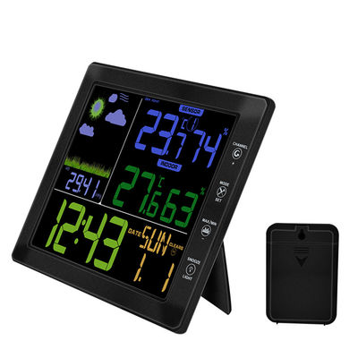TS-8210 Pantalla de color inalámbrica Estación meteorológica Reloj de temperatura interior exterior, medidor de humedad Previsión de control de sonido proveedor