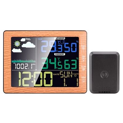 TS-8210 Pantalla de color inalámbrica Estación meteorológica Reloj de temperatura interior exterior, medidor de humedad Previsión de control de sonido proveedor