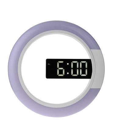 TS-S24 Nuevo LED Espejo Reloj de pared hueco Creativo con alarma Temperatura Anillo Luz Multicolor Switch proveedor