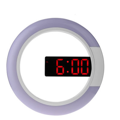 TS-S24 Nuevo LED Espejo Reloj de pared hueco Creativo con alarma Temperatura Anillo Luz Multicolor Switch proveedor