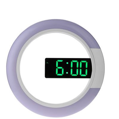 TS-S24 Nuevo LED Espejo Reloj de pared hueco Creativo con alarma Temperatura Anillo Luz Multicolor Switch proveedor