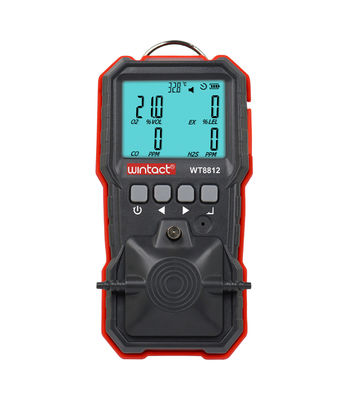 WT8812 4 en 1 Monitoreo de múltiples gases Oxígeno O2 Sulfuro de hidrógeno Monóxido de carbono CO LEL Analisador de fugas de gas proveedor