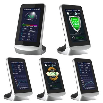 DM72B WIFI Monitor de calidad del aire C02 Contador de gases de dióxido de carbono HCHO TVOC PM2.5 PM1.0 PM10 Analisador de humedad de temperatura proveedor
