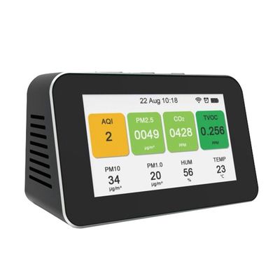 DM601 Detector de calidad del aire con pantalla LCD multifunción PM2.5 PM1.0 PM10 CO2 TVOC Detectores de partículas proveedor