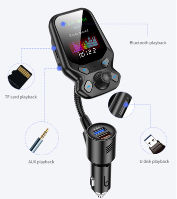 T819 Pantalla a color Car Cargador de teléfono móvil MP3 reproductor de FM Transmisor QC3.0 Cargador de coche Cargador de teléfono sin manos proveedor
