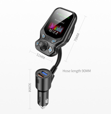 T819 Pantalla a color Car Cargador de teléfono móvil MP3 reproductor de FM Transmisor QC3.0 Cargador de coche Cargador de teléfono sin manos proveedor