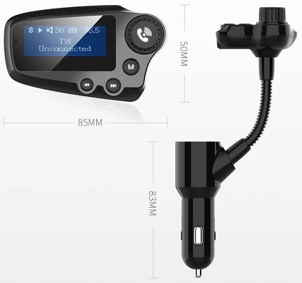 T91 Reproductor de música MP3 inalámbrico de automóviles pantalla LCD teléfono telefónico sin manos transmisor de FM QC3.0 carga rápida proveedor