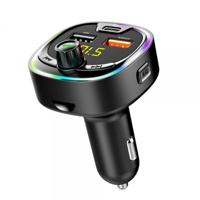 BT08D Transmisor de radio FM para automóviles Reproductor de MP3 para automóviles LED Luz colorida Multifunción Cargador de automóviles de 3 puertos Cargador rápido PD proveedor