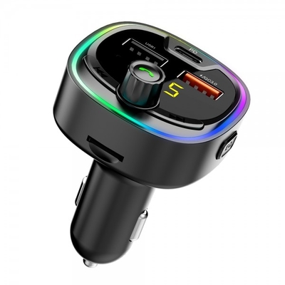 BT08D Transmisor de radio FM para automóviles Reproductor de MP3 para automóviles LED Luz colorida Multifunción Cargador de automóviles de 3 puertos Cargador rápido PD proveedor